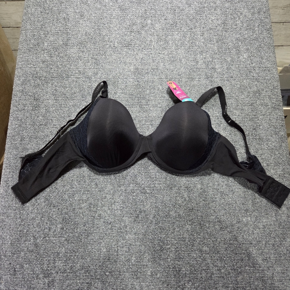 Maidenform T-Shirt Bra 38D Black SmartZone Convertible‎ Straps NWT